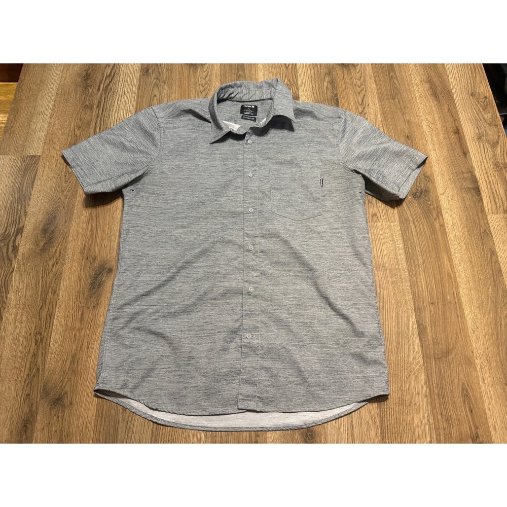 Hurley Shirts Mens Size Large Gray Short Sleeve Button Up Classic Fit Casual